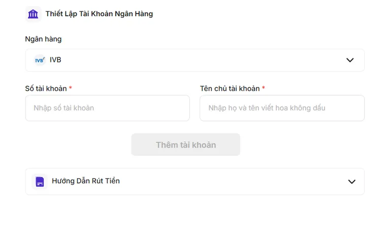 Hướng dẫn rút tiền về tài khoản ngân hàng tại Bin88.