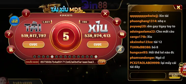 Tài Xỉu MD5 Tại Bin88 Sân Chơi Cá Cược Minh Bạch Và Xanh Chín Hàng Đầu