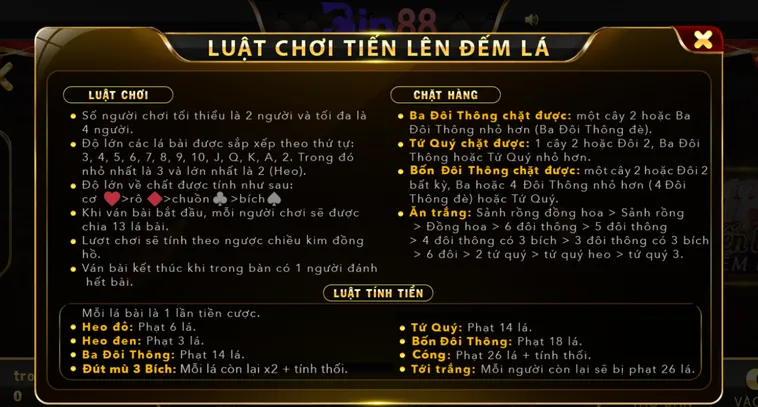 Chặt Heo Ăn Tiền Với Tiến Lên Đếm Lá Tại Bin88 Cực Chất